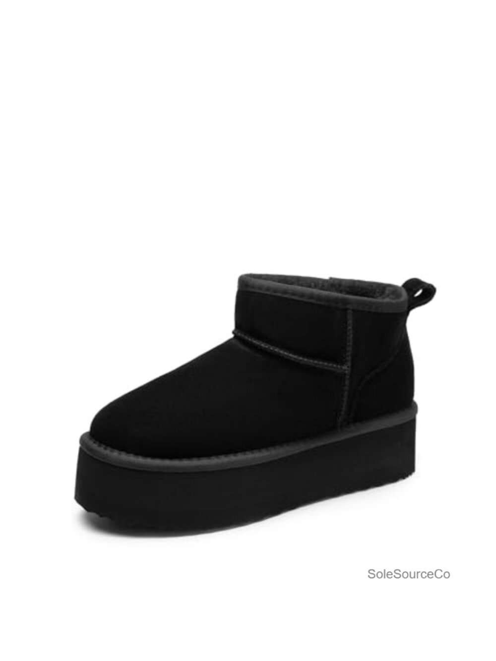 Platform Anti-Slip Mini Boots Suede Faux Fur Lined Snow Boots